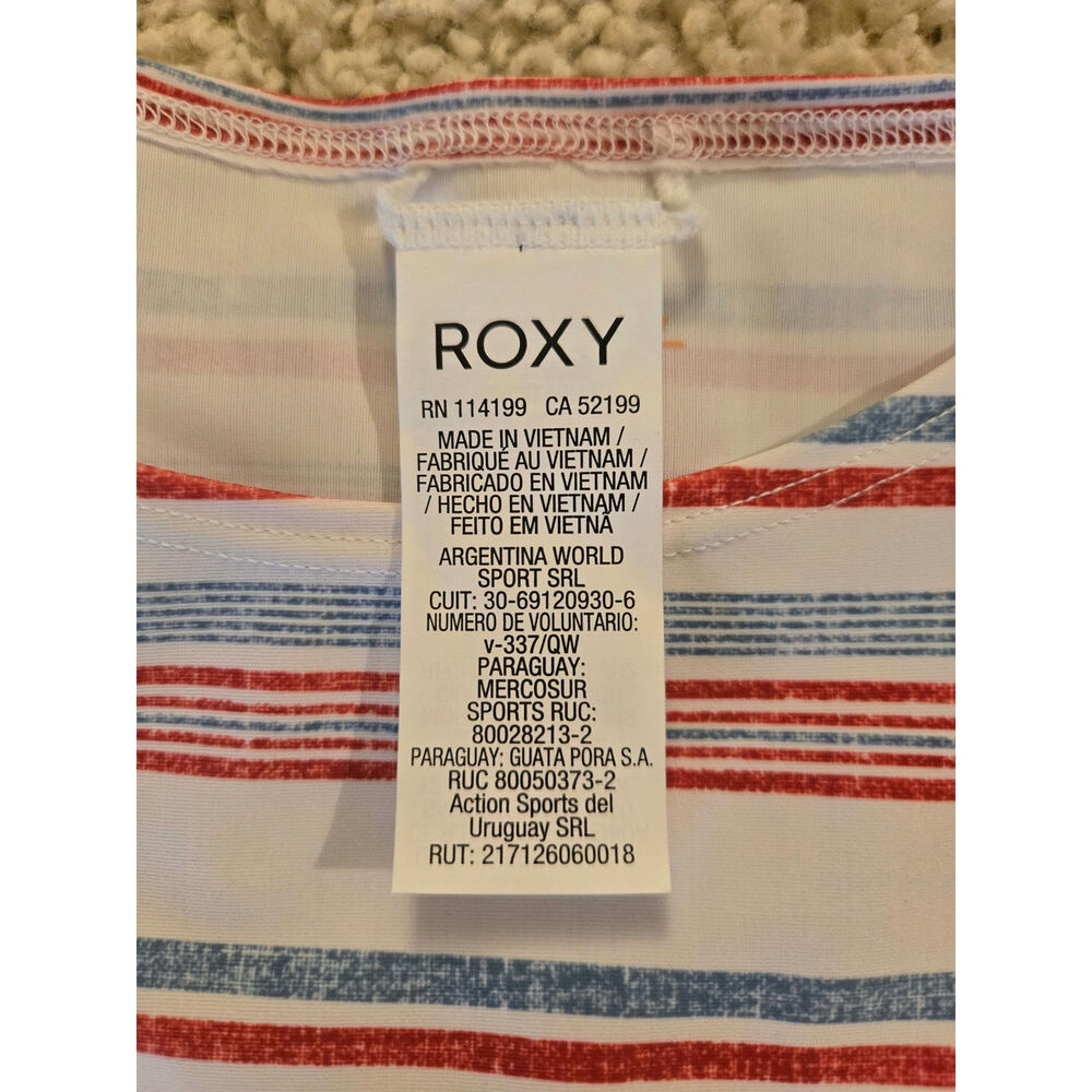 Roxy Women's Striped Crop Swim Suit Top Size Large NWT - Picture 5 of 10